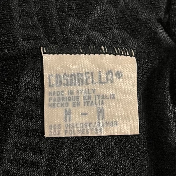 Cosabella Bodysuit Burnout Velvet Med Black Lace Sheer Mesh Textured Sexy Italy - Picture 10 of 14